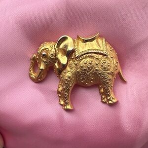 vintage Golden lucky  Elephant brooch